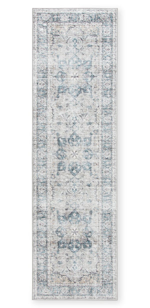 Carpette longue Melis grise lavable - 2 pi x 7 pi