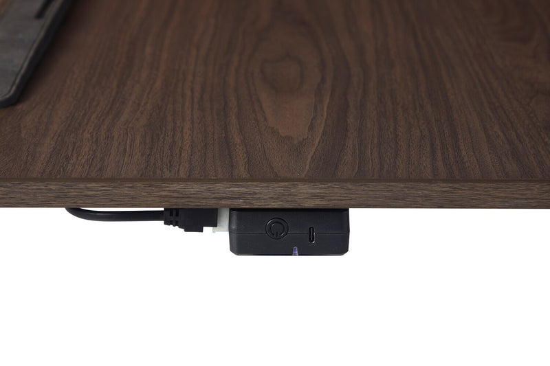 Bureau portatif Aaron de 26,77 po à hauteur réglable avec dessus relevable – noyer