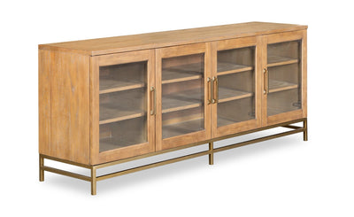 Cresset 70” Modern Solid Wood TV Stand with Storage and Cable Management for TVs up to 75" - Belgian | Meuble pour téléviseur moderne Cresset de 70 po en bois massif avec rangement et système de gestion