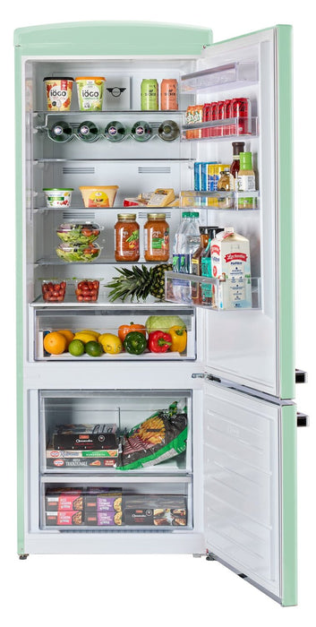 Réfrigérateur Classic Rétro d’Unique de 28 po et de 17 pi3 à congélateur inférieur - vert - UNQ-455L LG AC