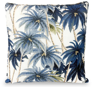 Coussin décoratif orné d’un palmier pour l’intérieur et l’extérieur - bleu