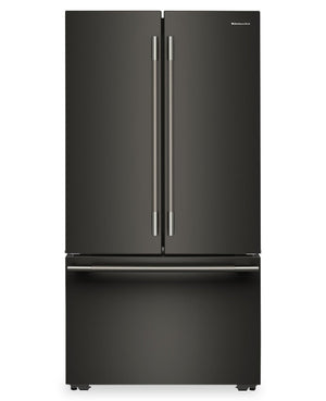 Réfrigérateur KitchenAid de 36 po et de 24 pi3 de profondeur comptoir à portes françaises - minerai noir - KRFC236SBE