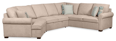 Scott Living Haven 3-Piece Left-Facing Chenille Fabric Cuddler Sleeper Sectional - Taupe | Sofa-lit sectionnel enveloppant de gauche Haven de Scott Living 3 pièces en tissu de chenille - taupe