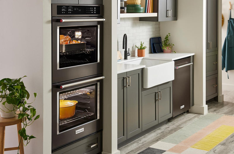 Four mural double KitchenAid de 27 po de 8,6 pi3 avec friture à air - KOED527PBS