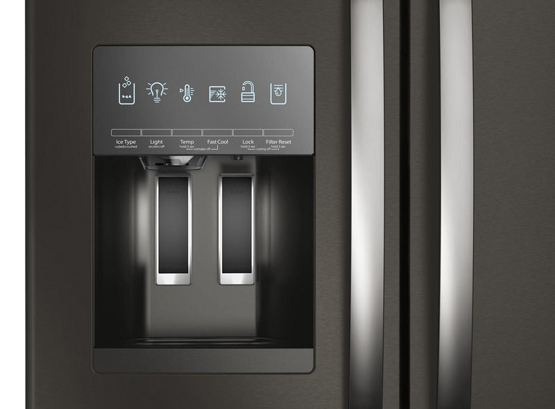 Réfrigérateur Whirlpool de 36 po et de 25 pi³ à portes françaises avec distributeur d’eau et de glaçons - WRFF3436RV