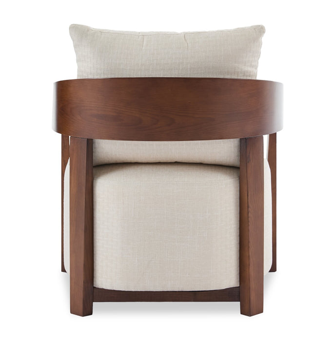 Fauteuil d’appoint Amor 28,54 po en tissu avec accoudoirs et pattes en bois - taupe