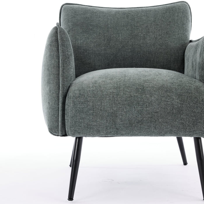 Fauteuil d’appoint Arlo de 29,5 po en tissu d’apparence lin - vert