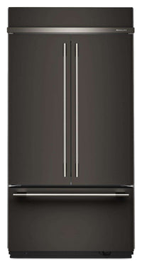  Réfrigérateur KitchenAid de 24,2 pi³ et de 42 po à portes françaises à congélateur inférieur - minerai noir - KBFN542SBE