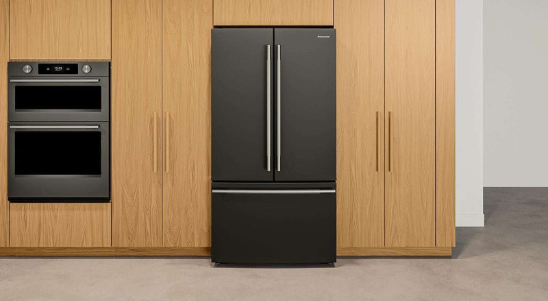 Réfrigérateur KitchenAid de 36 po et de 24 pi3 de profondeur comptoir à portes françaises - minerai noir - KRFC236SBE