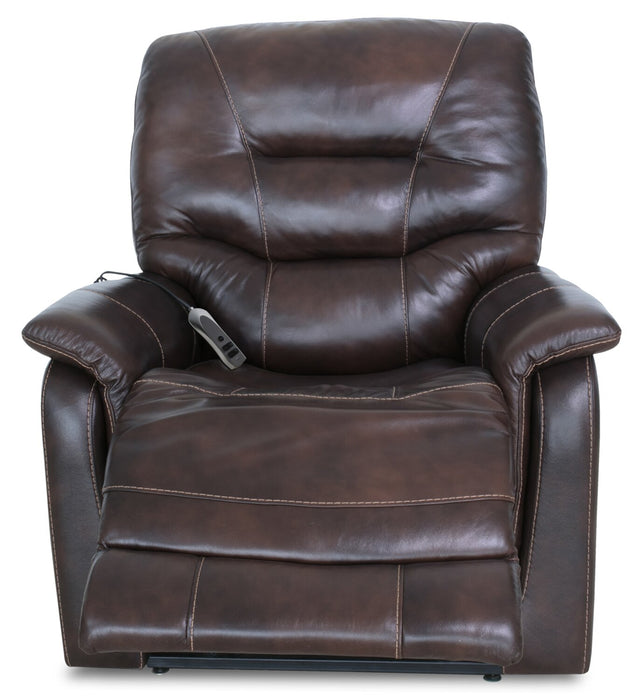 Fauteuil basculeur à inclinaison électrique à 3 positions Parker de 36 po en cuir véritable - brun
