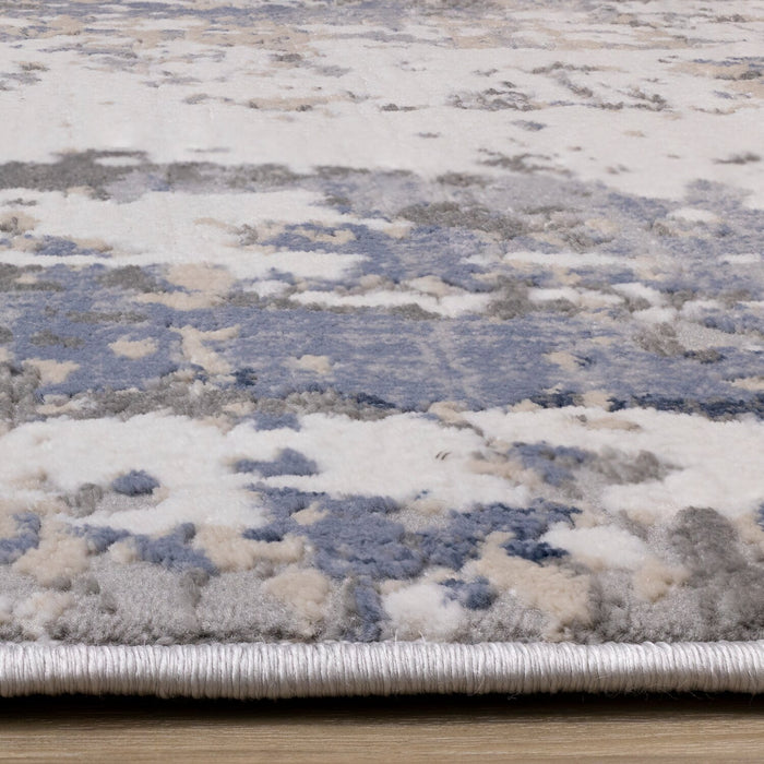 Carpette Lucas vieillie 7 pi 10 po x 10 pi 6 po - bleue