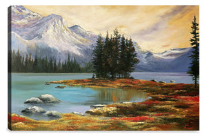 Œuvre d’art murale « Banff Central Island » sur toile - 24 po x 36 po