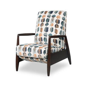 Fauteuil d’appoint à inclinaison par poussée Raven de 28,5 po en tissu de chenille - bleu sarcelle multicolore