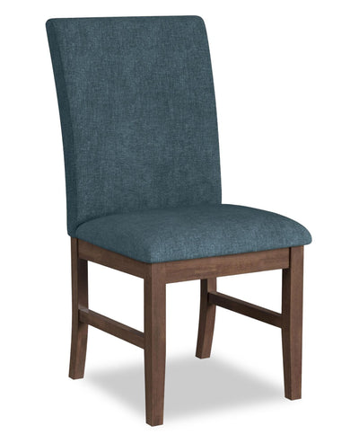 Rain Dining Chair with Cushion Fabric Seat & Back – Blue | Chaise de salle à manger Rain avec siège et dossier rembourrés en tissu - bleue