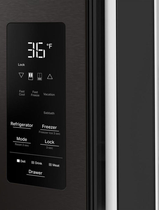 Réfrigérateur Whirlpool de 29 pi3 et de 36 po à portes françaises - acier inoxydable noir résistant aux traces de doigts - WRMF3636SV