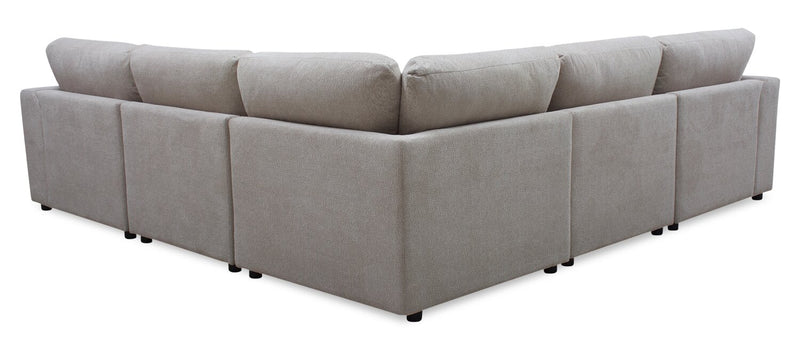 Sofa sectionnel modulaire Voyage 5 pièces en tissu avec coussins de dossier amovibles - taupe