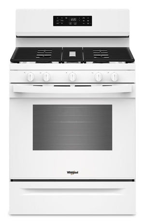 Cuisinière à gaz Whirlpool de 5,0 pi³ et de 30 po avec cuisson à air - blanche - WFGS4530SW 