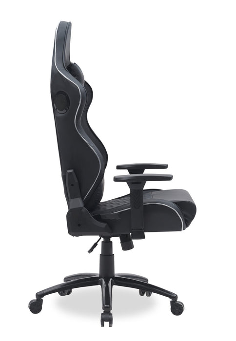 Fauteuil de jeu ergonomique Falcon de 30 po avec haut-parleurs Bluetooth intégrés et éclairage à DEL - noir