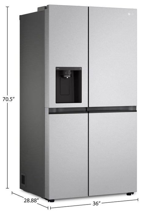 Réfrigérateur LG de 23 pi³ et de 36 po de profondeur comptoir à compartiments juxtaposés - argenté platine- LS23C4230V