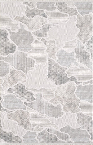 Carpette Cove grise à motif de vagues - 6 pi 7 po x 9 pi 6 po