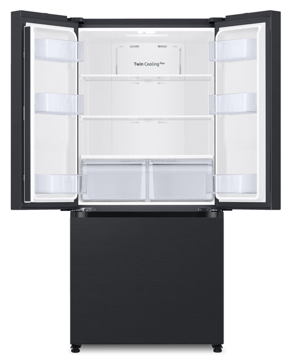 Réfrigérateur Samsung de 17,5 pi³ et de 33 po à portes françaises de profondeur Comptoir - noir caviar matté - RF18A5101MT/AA