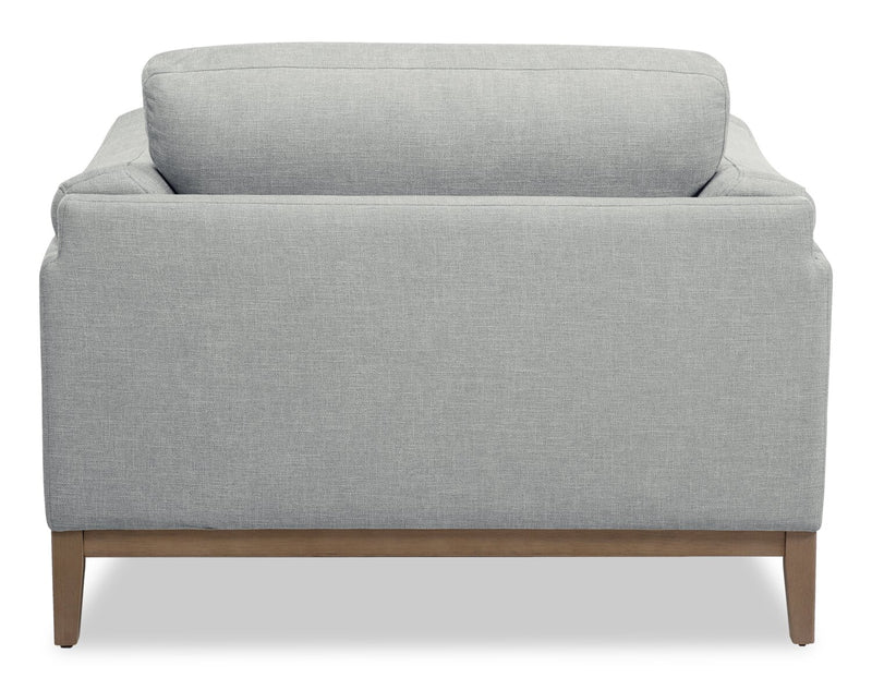 Fauteuil Valley de 44 po en tissu avec base et pattes en hévéa - gris