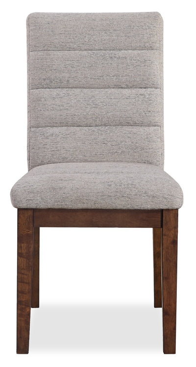 Boden Dining Chair with Polyester Fabric  - Beige & Brown | Chaise de salle à manger Boden en tissu de polyester - beige et brune