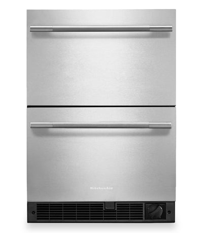 KitchenAid 24" 5.7 Cu. Ft. Undercounter Double-Drawer Refrigerator/Freezer – Stainless Steel - KUCT524SSB | Tiroir réfrigérateur-congélateur double KitchenAid de 5,7 pi³ et de 24 po sous le comptoir - acier inoxydable - KUCT524SSB