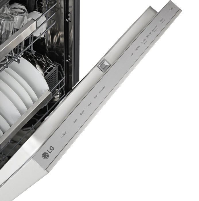 Lave-vaisselle encastré LG à 44 dBA de 24 po avec commandes sur le dessus et QuadWashMD Pro - acier inoxydable - LDNPM654S