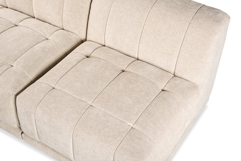 Sofa sectionnel modulaire sans accoudoirs Oaklyn de Kort & Co. 5 pièces en tissu avec coussins de siège capitonnés - beige