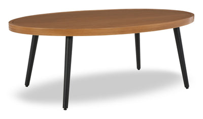 Tofino Outdoor Patio Oval Coffee Table - 22"W, Aluminum, UV & Weather Resistant - Brown/Black | Table à café ovale Tofino pour la terrasse à l’extérieur - 22 po (L), aluminium, résistant aux rayons UV et aux intempéries - brune et noire