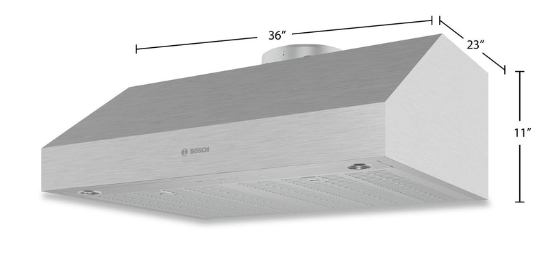 Hotte de cuisinière intelligente sous l’armoire Bosch de série 800 de 36 po - DUH86553UC