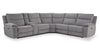 Sofa sectionnel à inclinaison électrique Dallas 6 pièces en tissu avec console de rangement et port USB - gris