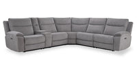  Sofa sectionnel à inclinaison électrique Dallas 6 pièces en tissu avec console de rangement et port USB - gris