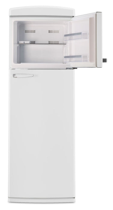 Réfrigérateur Classic Rétro d’Unique de 24 po et de 11 pi3 à congélateur supérieur - blanc guimauve - UNQ-310L W TM