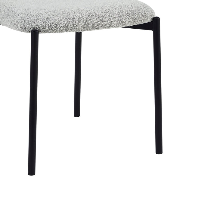 Chaise de salle à manger Luka en tissu bouclé et en métal - beige 