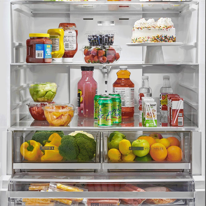 Réfrigérateur Whirlpool de 36 po et de 30 pi3 à portes françaises avec machine à glaçons double - acier inoxydable noir - WRFF3736SV