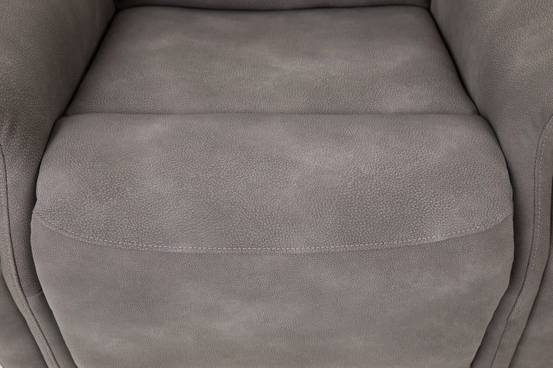Fauteuil basculeur à inclinaison électrique Claire de 34 po en tissu d’apparence cuir - gris anthracite 