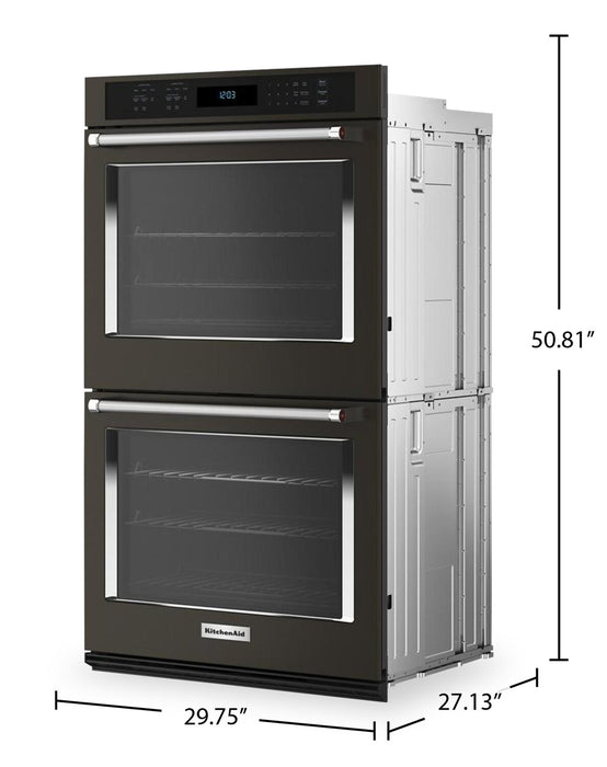 Four mural double KitchenAid de 27 po de 8,6 pi3 avec friture à air - KOED527PBS