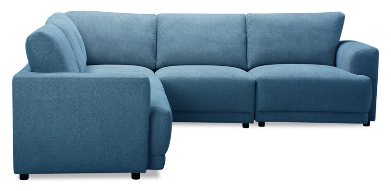 Sofa sectionnel modulaire Voyage 5 pièces en tissu avec coussins de dossier amovibles - bleu