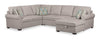 Sofa-lit sectionnel de droite Haven 4 pièces en chenille - gris 