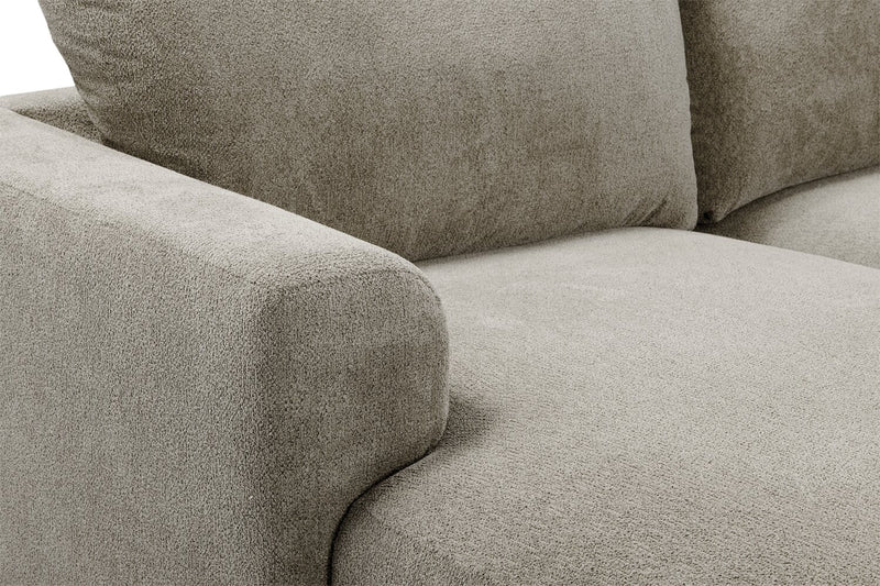 Sofa sectionnel modulaire de gauche Voyage 6 pièces en tissu avec console et coussins de dossier amovibles - beige