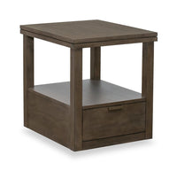  Table de bout moderne Tilson de 22 po avec rangement et tablette - bronze urbain