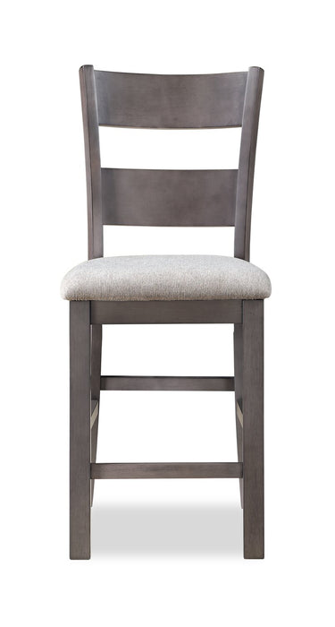 Ensemble de salle à manger Krew 5 pièces de hauteur comptoir avec table de 72 po à 90 po (L) et 4 chaises - gris