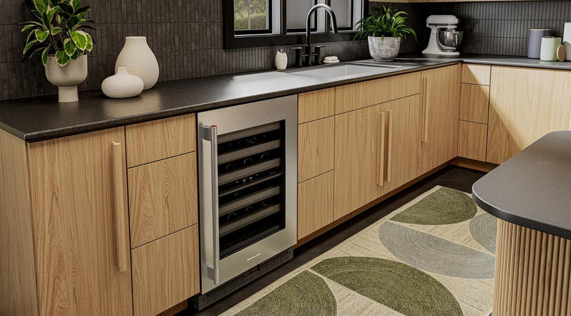 Refroidisseur à vin sous le comptoir KitchenAid de 24 po avec extension complète – acier inoxydable - KUWR324SSB