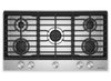 Surface de cuisson à gaz sur métal KitchenAid de 36 po avec grilles en fonte - acier inoxydable - KCGK336SSS