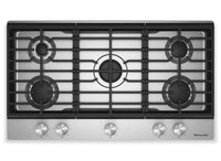  Surface de cuisson à gaz sur métal KitchenAid de 36 po avec grilles en fonte - acier inoxydable - KCGK336SSS