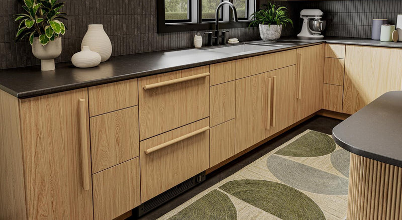 Tiroir réfrigérateur-congélateur double KitchenAid de 5,7 pi³ et de 24 po sous le comptoir - panneau personnalisable - KUCT524SPA
