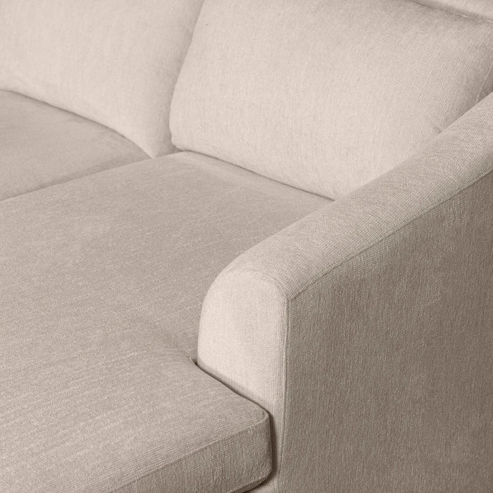 Sofa-lit sectionnel de droite Envy 2 pièces en tissu de chenille avec fauteuil long de rangement - beige amande