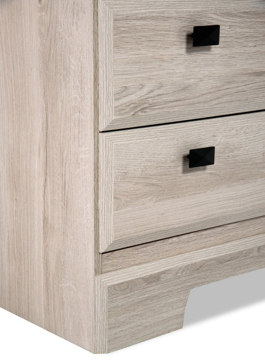 Ensemble de chambre à coucher Yorkdale 5 pièces avec lit de rangement à 12 tiroirs, commode et miroir, blanc - format lit double